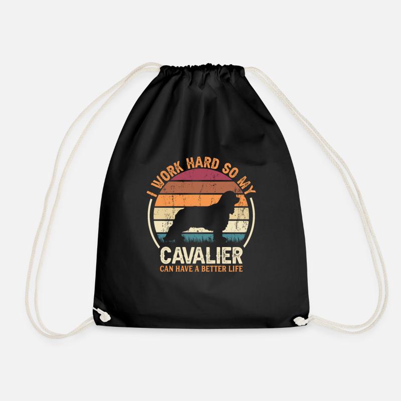 Arbeite Hart - Retro Cavalier - Turnbeutel - Schwarz