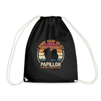 Travaillez dur - Retro Papillon - Sac de sport léger - noir - Devant