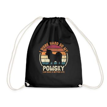 Travaillez dur - Retro Pomsky - Sac de sport léger - noir - Devant