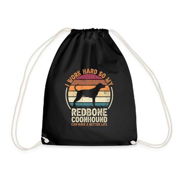 Travailler dur - Retro Redbone Coonhound - Sac de sport léger - noir - Devant