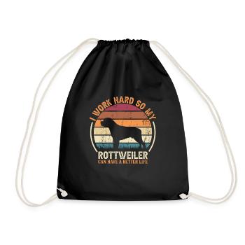 Travail acharné - Retro Rottweiler - Sac de sport léger - noir - Devant
