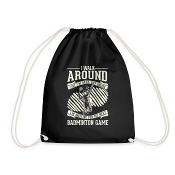 I'm walking around, okay - Badminton - Drawstring Bag - black - Front