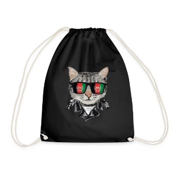 Lunettes de soleil pour chat avec drapeau afghan - Sac de sport léger - noir - Devant