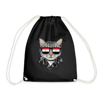 Cat Egypt Flag Lunettes de soleil - Sac de sport léger - noir - Devant
