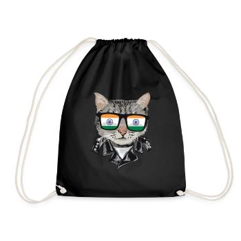 Cat India Flag Lunettes de soleil - Sac de sport léger - noir - Devant