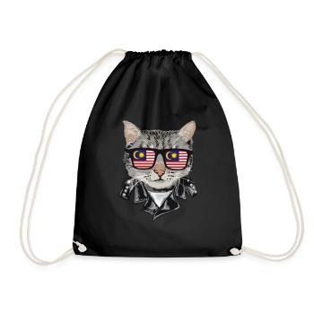 Lunettes de soleil pour chat avec drapeau de la Malaisie - Sac de sport léger - noir - Devant