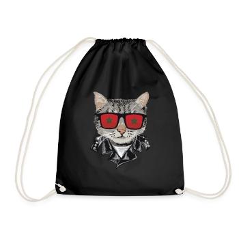 Katzen Marokko Flagge Sonnenbrille - Turnbeutel - Schwarz - Vorne
