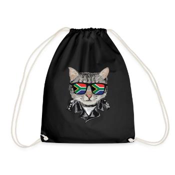 Cat-Sonnenbrille Mit Südafrika-Flagge - Turnbeutel - Schwarz - Vorne