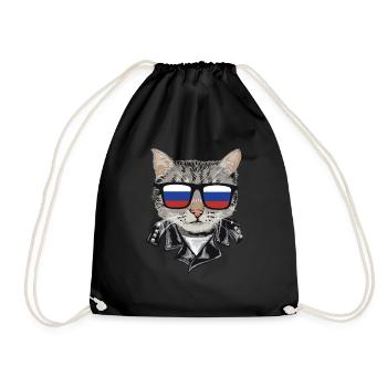 Cat Russia Flag Lunettes de soleil - Sac de sport léger - noir - Devant