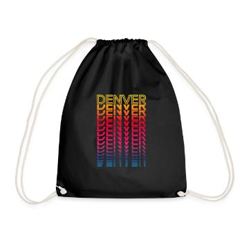 Retro Nostalgic USA City - Rainbow Denver - Drawstring Bag - black - Front