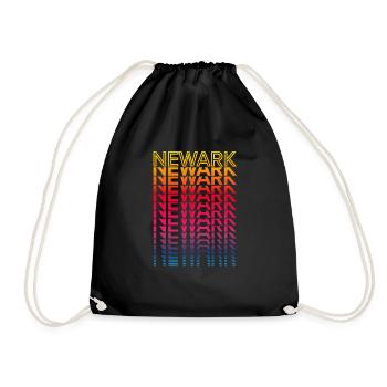 Retro Nostalgic USA City - Rainbow Newark - Drawstring Bag - black - Front
