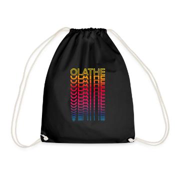 Retro Nostalgic USA City - Rainbow Olathe - Drawstring Bag - black - Front