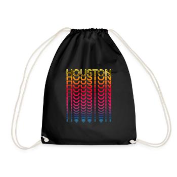 Retro Nostalgic USA City - Rainbow Houston - Drawstring Bag - black - Front