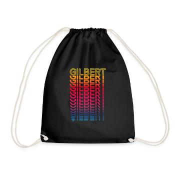 Retro Nostalgisch USA Stadt - Regenbogen Gilbert - Turnbeutel - Schwarz - Vorne