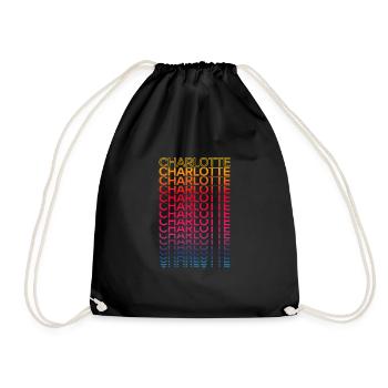 Retro Nostalgisch USA Stadt - Regenbogen Charlotte - Turnbeutel - Schwarz - Vorne