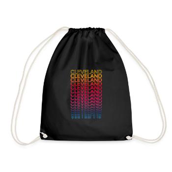 Retro Nostalgic USA City - Rainbow Cleveland - Drawstring Bag - black - Front