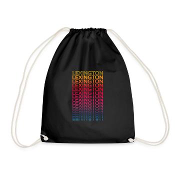 Retro Nostalgisch USA Stadt - Regenbogen Lexington - Turnbeutel - Schwarz - Vorne