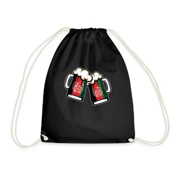 Afghanistan Flag Cool Beer Mug - Drawstring Bag - black - Front