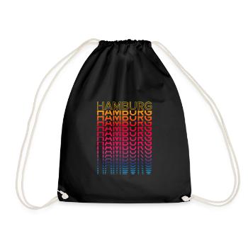 Retro Nostalgic City - Rainbow Hamburg - Drawstring Bag - black - Front