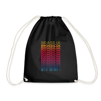Retro Nostalgic City - Rainbow Brasilia - Drawstring Bag - black - Front