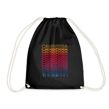 Retro Nostalgisch Stadt - Regenbogen Canberra - Turnbeutel - Schwarz - Vorne