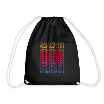 Retro Nostalgic City - Rainbow Salvador - Drawstring Bag - black - Front
