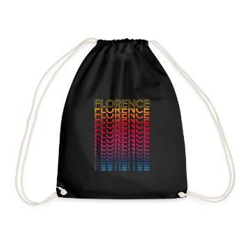 Retro Nostalgisch Stadt - Regenbogen Florence - Turnbeutel - Schwarz - Vorne