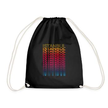 Retro Nostalgic City - Rainbow Istanbul - Drawstring Bag - black - Front