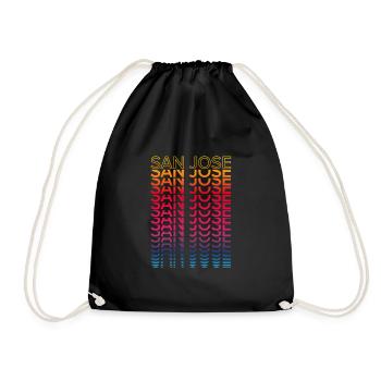 Retro Nostalgic City - Rainbow San Jose - Drawstring Bag - black - Front