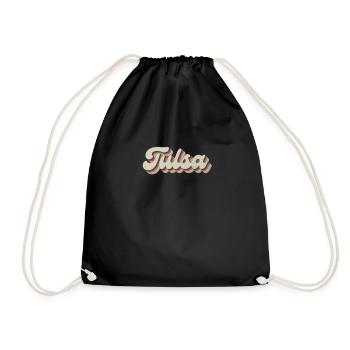 Nostalgic 70s USA City - Vintage Tulsa - Drawstring Bag - black - Front
