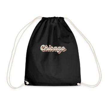 Nostalgique des années 70 USA City - Vintage Chicago - Sac de sport léger - noir - Devant