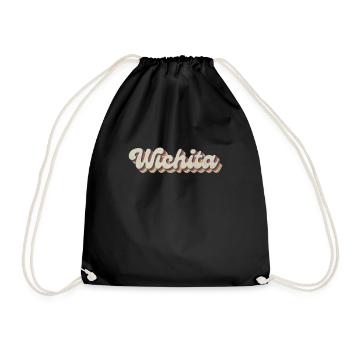 Nostalgic 70s USA City - Vintage Wichita - Drawstring Bag - black - Front
