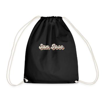 Nostalgic 70s USA City - Vintage San Jose - Drawstring Bag - black - Front