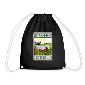 Cow Loved yellow cattle - Drawstring Bag - black - Front