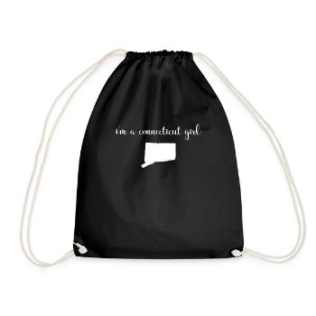 I'm a Girl in Connecticut State - Drawstring Bag - black - Front
