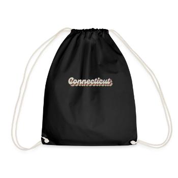 Vintage Hippie 70s USA State - Retro Connecticut - Drawstring Bag - black - Front