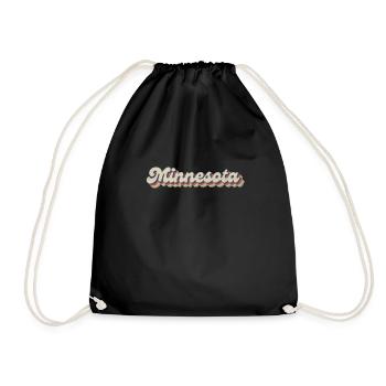 Vintage Hippie 70s USA State - Retro Minnesota - Drawstring Bag - black - Front