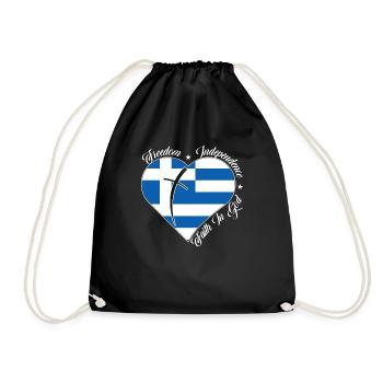 Freedom Faith in God - Greece - Drawstring Bag - black - Front