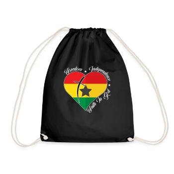 Freiheit Glaube An Gott - Ghana - Turnbeutel - Schwarz - Vorne