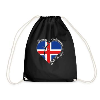 Freedom Faith in God - Iceland - Drawstring Bag - black - Front