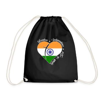 Freedom Faith in God - India - Drawstring Bag - black - Front