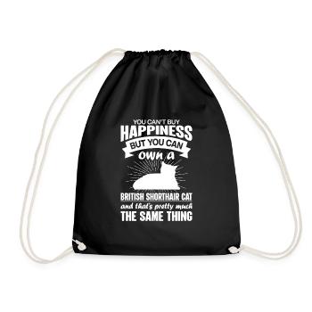 Can buy a British shorthair cat - Drawstring Bag - black - Front