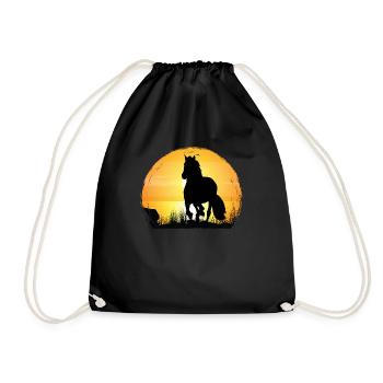 Coucher de soleil - Cheval andalou - Sac de sport léger - noir - Devant