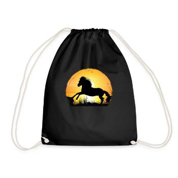 Sonnenuntergang - Appaloosa-Pferd - Turnbeutel - Schwarz - Vorne