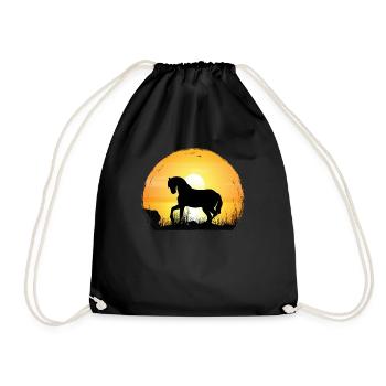 Coucher de soleil - Poney Horse - Sac de sport léger - noir - Devant