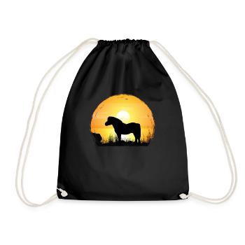 Coucher de soleil - Shetland Pony Horse - Sac de sport léger - noir - Devant