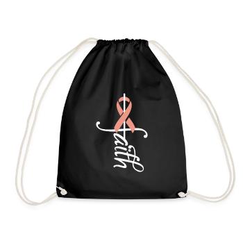 Ribbon Endometrium Cancer Awareness - Drawstring Bag - black - Front