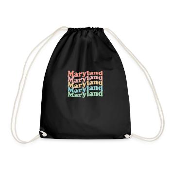 Vintage 70s Hippie USA État - Retro Maryland - Sac de sport léger - noir - Devant