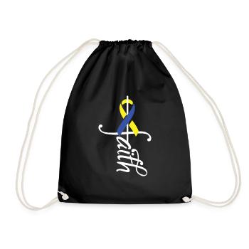 Awareness of Ribbon Down Syndrome - Drawstring Bag - black - Front