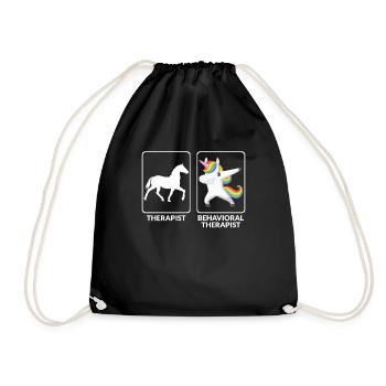 Funny behavioral therapist - Drawstring Bag - black - Front